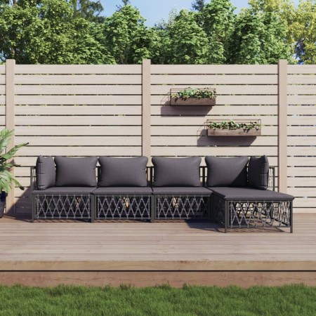 5-teiliges Gartenmöbel-Set und anthrazitgraue Stahlkissen von vidaXL, Gartensets - Ref: Foro24-3186865, Preis: 388,99 €, Raba...