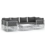 7-piece garden furniture set, steel frame with white cushions by vidaXL, Garden sets - Ref: Foro24-3186920, Price: 536,32 €, ...