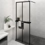 Shower screen with ESG glass and black aluminum shelf 80x195 cm by vidaXL, Shower walls and screens - Ref: Foro24-3185446, Pr...