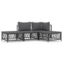 Garden furniture set 4 pieces and anthracite gray steel cushions by vidaXL, Garden sets - Ref: Foro24-3186849, Price: 273,57 ...