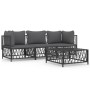 4-piece garden furniture set with anthracite grey steel cushions by vidaXL, Garden sets - Ref: Foro24-3186819, Price: 318,44 ...