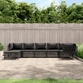 7-teiliges Gartenmöbel-Set mit anthrazitfarbenen Stahlkissen von vidaXL, Gartensets - Ref: Foro24-3186897, Preis: 553,99 €, R...