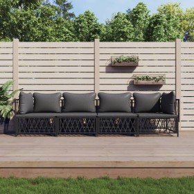 Gartenmöbel-Set 4-teilig und anthrazitgraue Stahlkissen von vidaXL, Gartensets - Ref: Foro24-3186821, Preis: 332,81 €, Rabatt: %