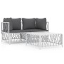 3-piece garden furniture set with cushions white steel by vidaXL, Garden sets - Ref: Foro24-3186814, Price: 224,83 €, Discoun...