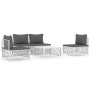 5-piece garden furniture set and white steel cushions by vidaXL, Garden sets - Ref: Foro24-3186832, Price: 338,63 €, Discount: %