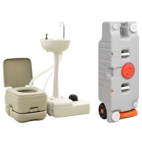 Toilettenset mit Waschbecken und tragbarem Wassertank für Camping von vidaXL, Camping und Wandern - Ref: Foro24-3186663, Prei...