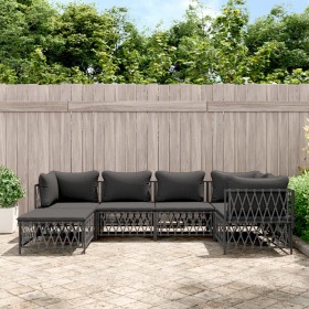 6-teiliges Gartenmöbel-Set mit anthrazitfarbenen Stahlkissen von vidaXL, Gartensets - Ref: Foro24-3186893, Preis: 471,99 €, R...