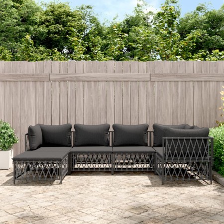 6-piece garden furniture set with anthracite steel cushions by vidaXL, Garden sets - Ref: Foro24-3186893, Price: 472,73 €, Di...