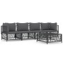 Garden furniture set 5 pieces and anthracite gray steel cushions by vidaXL, Garden sets - Ref: Foro24-3186823, Price: 400,53 ...