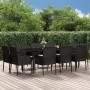 11-teiliges Garten-Essset mit schwarzen synthetischen Rattankissen von vidaXL, Gartensets - Ref: Foro24-3185160, Preis: 729,9...