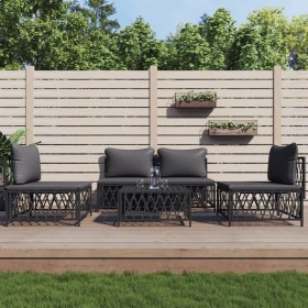 5-piece garden furniture set with anthracite grey steel cushions by vidaXL, Garden sets - Ref: Foro24-3186833, Price: 392,49 ...