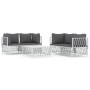 5-piece garden furniture set and white steel cushions by vidaXL, Garden sets - Ref: Foro24-3186824, Price: 394,99 €, Discount: %