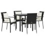 Set de muebles jardín 5 pzas con cojines ratán sintético negro de vidaXL, Conjuntos de jardín - Ref: Foro24-3185108, Precio: ...