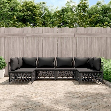 6-teiliges Gartenmöbel-Set mit anthrazitfarbenen Stahlkissen von vidaXL, Gartensets - Ref: Foro24-3186909, Preis: 496,33 €, R...