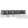 5-piece garden furniture set and white steel cushions by vidaXL, Garden sets - Ref: Foro24-3186822, Price: 366,50 €, Discount: %