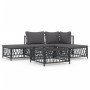 Garden furniture set 5 pieces and anthracite gray steel cushions by vidaXL, Garden sets - Ref: Foro24-3186851, Price: 342,49 ...