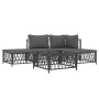 Garden furniture set 5 pieces and anthracite gray steel cushions by vidaXL, Garden sets - Ref: Foro24-3186851, Price: 342,49 ...