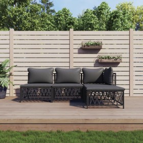 Garden furniture set 4 pieces and anthracite gray steel cushions by vidaXL, Garden sets - Ref: Foro24-3186853, Price: 303,52 ...