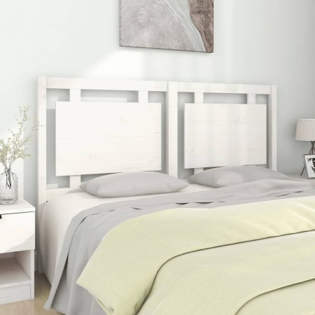 Solid white pine wood bed headboard 155.5x4x100 cm by vidaXL, Headboards and footboards - Ref: Foro24-833138, Price: 83,02 €,...