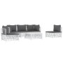 6-piece garden furniture set and white steel cushions by vidaXL, Garden sets - Ref: Foro24-3186840, Price: 437,26 €, Discount: %