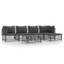 6-piece garden furniture set with anthracite grey steel cushions by vidaXL, Garden sets - Ref: Foro24-3186867, Price: 452,66 ...