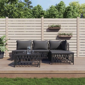 Garden furniture set 5 pieces and anthracite gray steel cushions by vidaXL, Garden sets - Ref: Foro24-3186855, Price: 366,64 ...