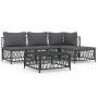 Garden furniture set 5 pieces and anthracite gray steel cushions by vidaXL, Garden sets - Ref: Foro24-3186855, Price: 366,30 ...