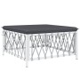 4-piece garden furniture set and white steel cushions by vidaXL, Garden sets - Ref: Foro24-3186860, Price: 296,57 €, Discount: %