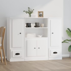 Hohe Sideboards, 3 Stück, weißes Sperrholz von vidaXL, Sideboards - Ref: Foro24-3185311, Preis: 211,39 €, Rabatt: %