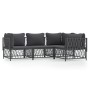 Garden furniture set 4 pieces and anthracite gray steel cushions by vidaXL, Garden sets - Ref: Foro24-3186869, Price: 337,95 ...