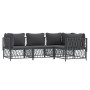 Garden furniture set 4 pieces and anthracite gray steel cushions by vidaXL, Garden sets - Ref: Foro24-3186869, Price: 337,95 ...