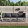 3-piece garden furniture set with cushions white steel by vidaXL, Garden sets - Ref: Foro24-3186816, Price: 242,83 €, Discoun...