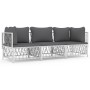 3-piece garden furniture set with cushions white steel by vidaXL, Garden sets - Ref: Foro24-3186816, Price: 242,83 €, Discoun...