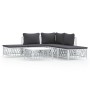 6-piece garden furniture set with cushions white steel by vidaXL, Garden sets - Ref: Foro24-3186880, Price: 389,12 €, Discoun...