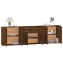 Sideboards 3 pieces oak brown plywood by vidaXL, Sideboards - Ref: Foro24-3185422, Price: 225,93 €, Discount: %