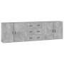 Sideboards 3 pieces cement gray plywood by vidaXL, Sideboards - Ref: Foro24-3185403, Price: 270,93 €, Discount: %