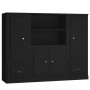 Tall sideboards 3 pieces black plywood by vidaXL, Sideboards - Ref: Foro24-3185312, Price: 200,53 €, Discount: %