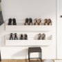 Wall-mounted shoe shelves, 2 units, made of white pine wood, 110x9x23cm. by vidaXL, Shoe racks and shoe organizers - Ref: For...