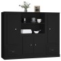 Aparadores altos 3 piezas madera contrachapada negro de vidaXL, Aparadores - Ref: Foro24-3185312, Precio: 202,78 €, Descuento: %