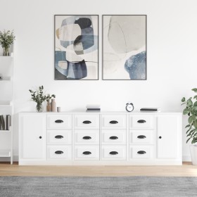 Sideboards 3 units glossy white plywood by vidaXL, Sideboards - Ref: Foro24-3185289, Price: 264,52 €, Discount: %