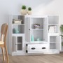 High wooden sideboard 3 pieces glossy white plywood by vidaXL, Sideboards - Ref: Foro24-3185321, Price: 216,66 €, Discount: %