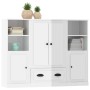 High wooden sideboard 3 pieces glossy white plywood by vidaXL, Sideboards - Ref: Foro24-3185321, Price: 216,66 €, Discount: %