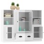 High wooden sideboard 3 pieces glossy white plywood by vidaXL, Sideboards - Ref: Foro24-3185321, Price: 216,66 €, Discount: %