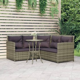 L-shaped sofa set 2 pieces with gray synthetic rattan cushions by vidaXL, Garden sets - Ref: Foro24-319658, Price: 331,18 €, ...