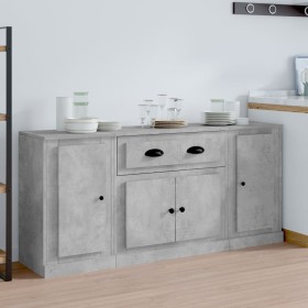 Sideboards 3 Stück betongraues Sperrholz von vidaXL, Sideboards - Ref: Foro24-3185275, Preis: 158,61 €, Rabatt: %