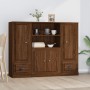 High sideboard 3 pieces oak brown plywood by vidaXL, Sideboards - Ref: Foro24-3185318, Price: 205,07 €, Discount: %