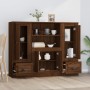 High sideboard 3 pieces oak brown plywood by vidaXL, Sideboards - Ref: Foro24-3185318, Price: 202,71 €, Discount: %