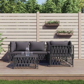 5-piece garden furniture set with anthracite steel cushions by vidaXL, Garden sets - Ref: Foro24-3186871, Price: 396,31 €, Di...