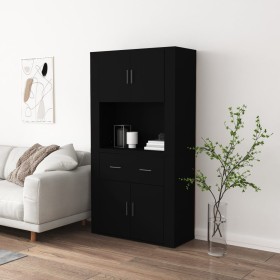 Aparador alto madera contrachapada negro de vidaXL, Aparadores - Ref: Foro24-3185368, Precio: 155,99 €, Descuento: %