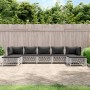 7-teiliges Gartenmöbel-Set und weiße Stahlkissen von vidaXL, Gartensets - Ref: Foro24-3186904, Preis: 491,62 €, Rabatt: %